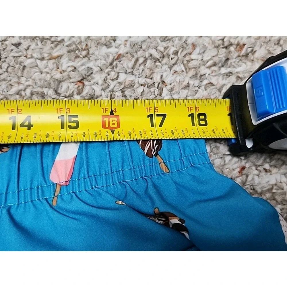 Men's Swim Trunks Ice Cream Popsicle Print Brief‎ Lined Trunks Size XL